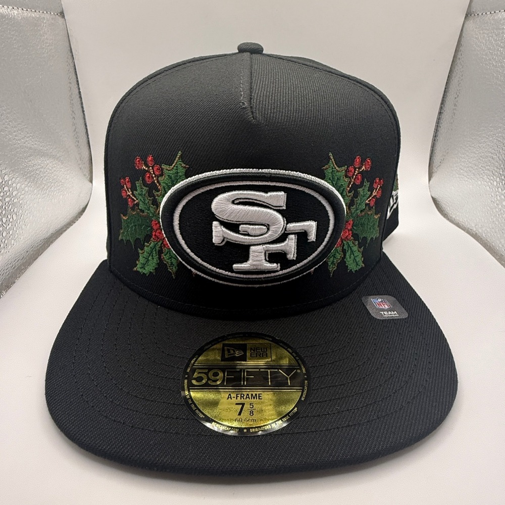 New Era 59FIFTY A-Frame San Francisco 49ers Holly Hat Black Fitted 7 5/8 NFL